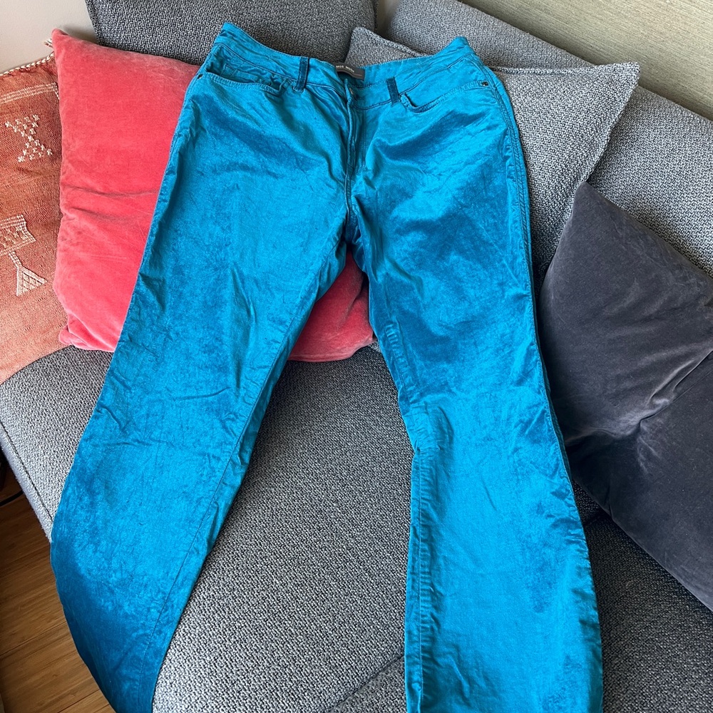 Denmark’s Mos Mosh Peacock Blue Velvet Jeans (sorry for the wrinkles!)